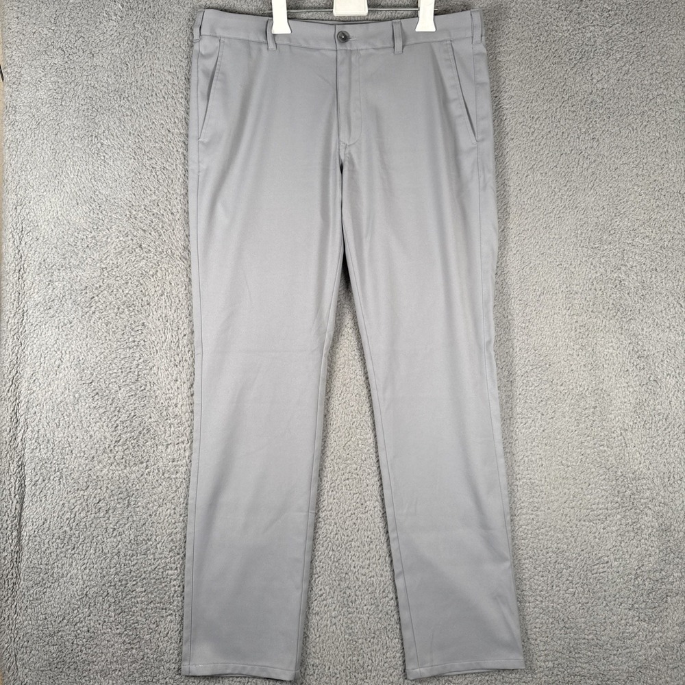 Mizzen+Main Baron Pants Mens 34x34 (36x32) Gray Chino Trim Performance Stretch